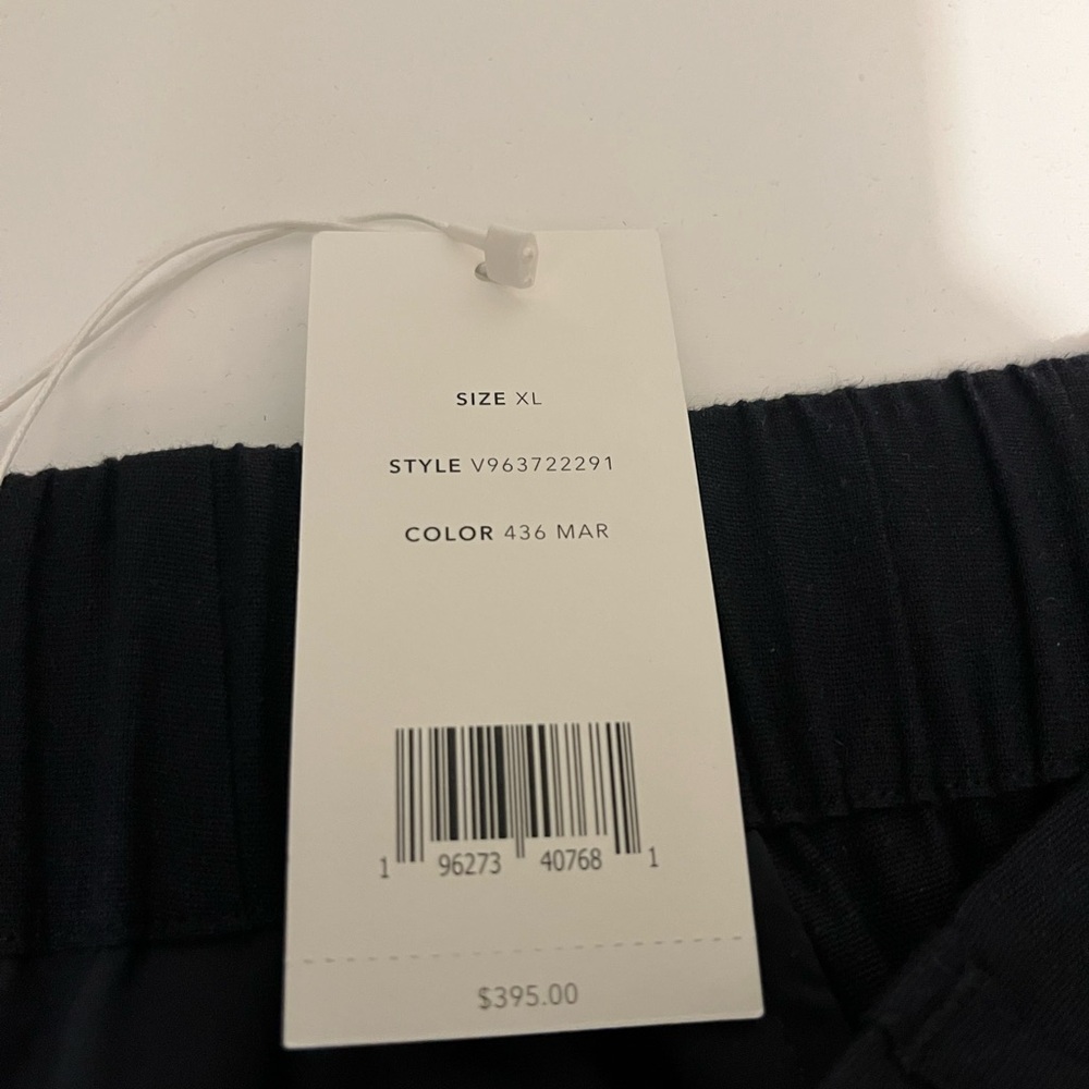 Vince Navy Linen Wide-Leg